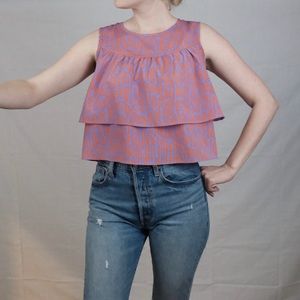 cropped ruffle top
